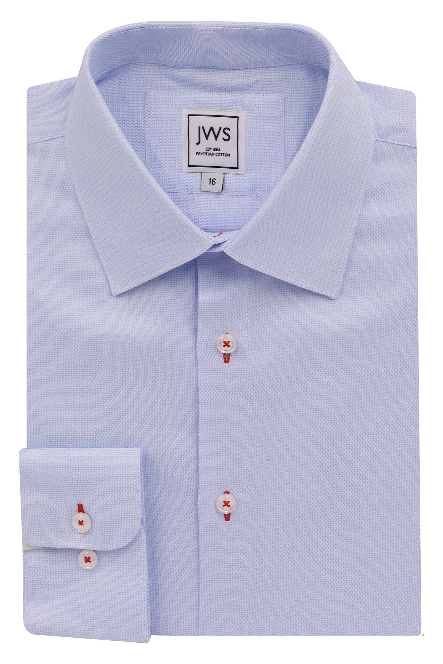 Sky Blue Diamond Micro Design Non Iron Egyptian Cotton Dress Shirt - Just White Shirts