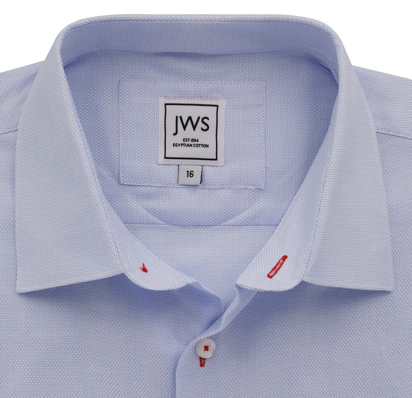 Sky Blue Diamond Micro Design Non Iron Egyptian Cotton Dress Shirt - Just White Shirts