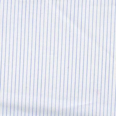 Sky Blue Fine Stripe on White Textured Classic Custom Shirt 100c 90*90 Sar080a - Just White Shirts