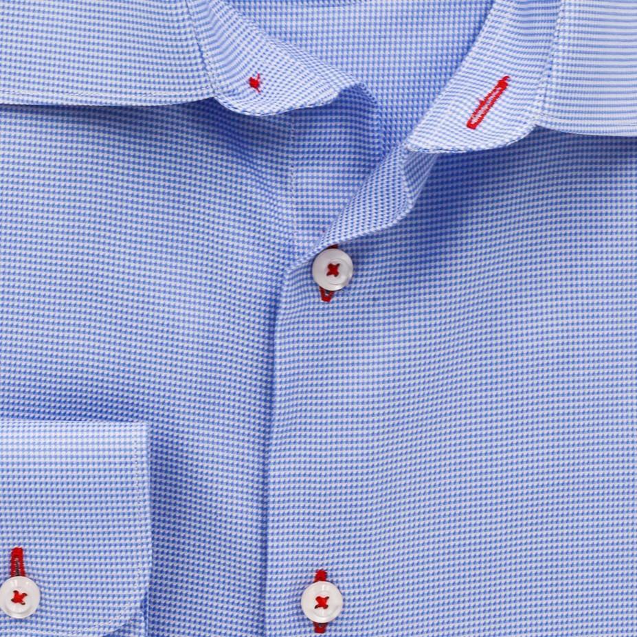 Sky Blue  Micro Houndstooth Non Iron Egyptian Cotton Dress Shirt - Just White Shirts