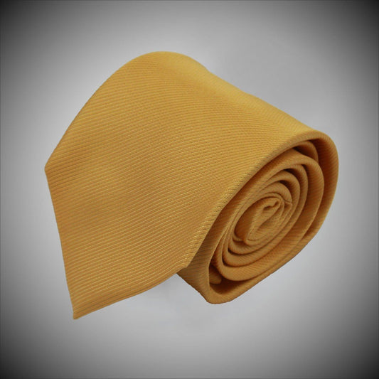 Solid Gold Twill Woven Silk Tie - Just White Shirts