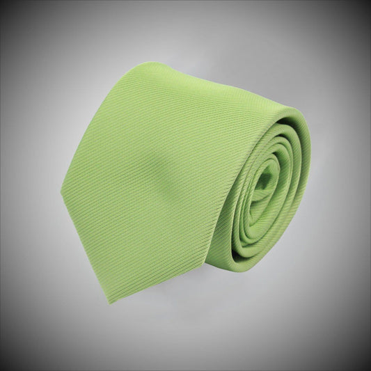 Solid Lime Green Twill Woven Silk Tie - Just White Shirts