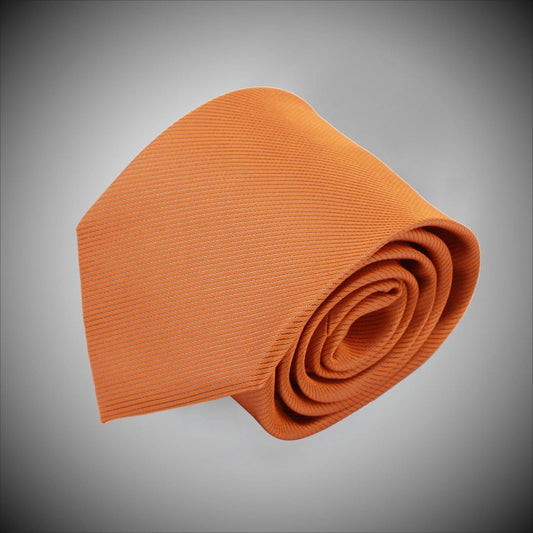 Solid Orange Twill Woven Silk Tie - Just White Shirts