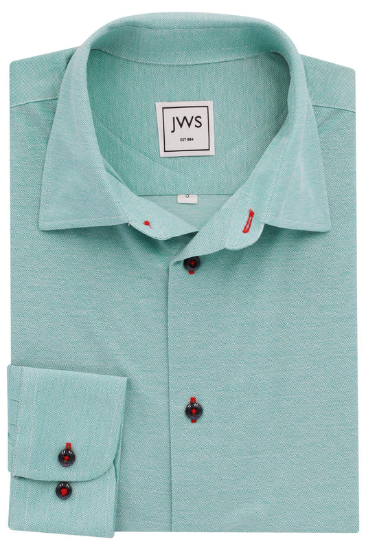 The Athleshirt - Cotton Knit Teal Shirt - Just White Shirts