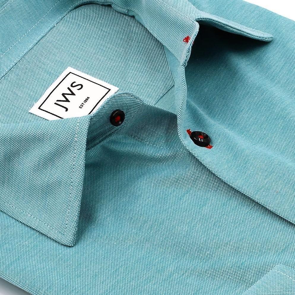 The Athleshirt - Cotton Knit Teal Shirt - Just White Shirts