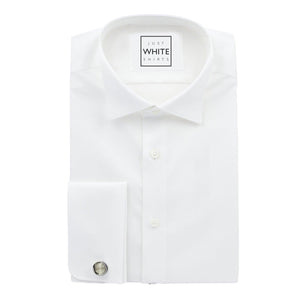 White Egyptian Cotton Non Iron Court Shirt, Wing Tip Collar and French Cuffs - Just White Shirts