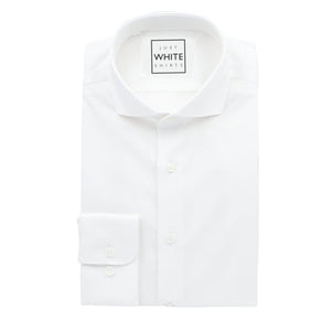 White Egyptian Cotton Non Iron Dress Shirt, Spread Collar and Adjustable Cuffs - Just White Shirts