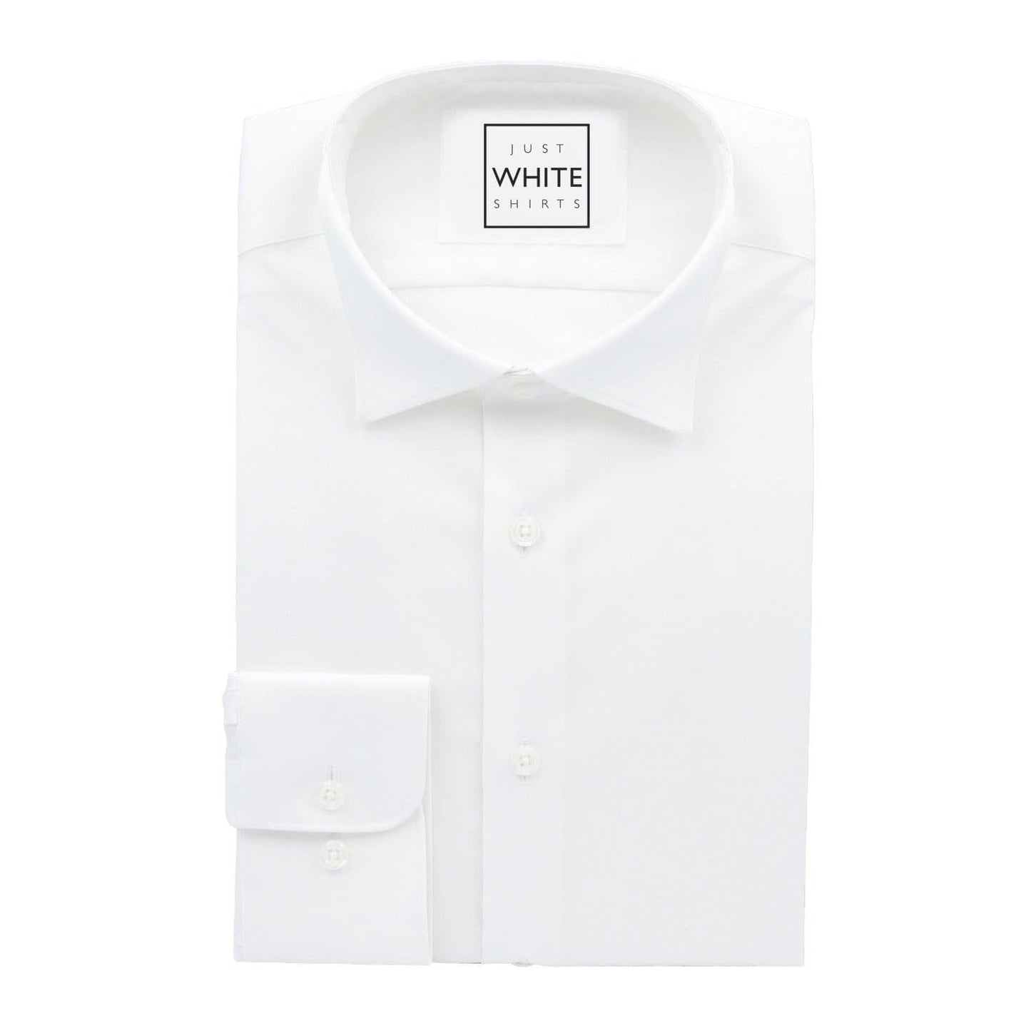 White Egyptian Non Iron Cotton Court Shirt, Wing Tip Collar and Adjustable Button Cuffs - Just White Shirts