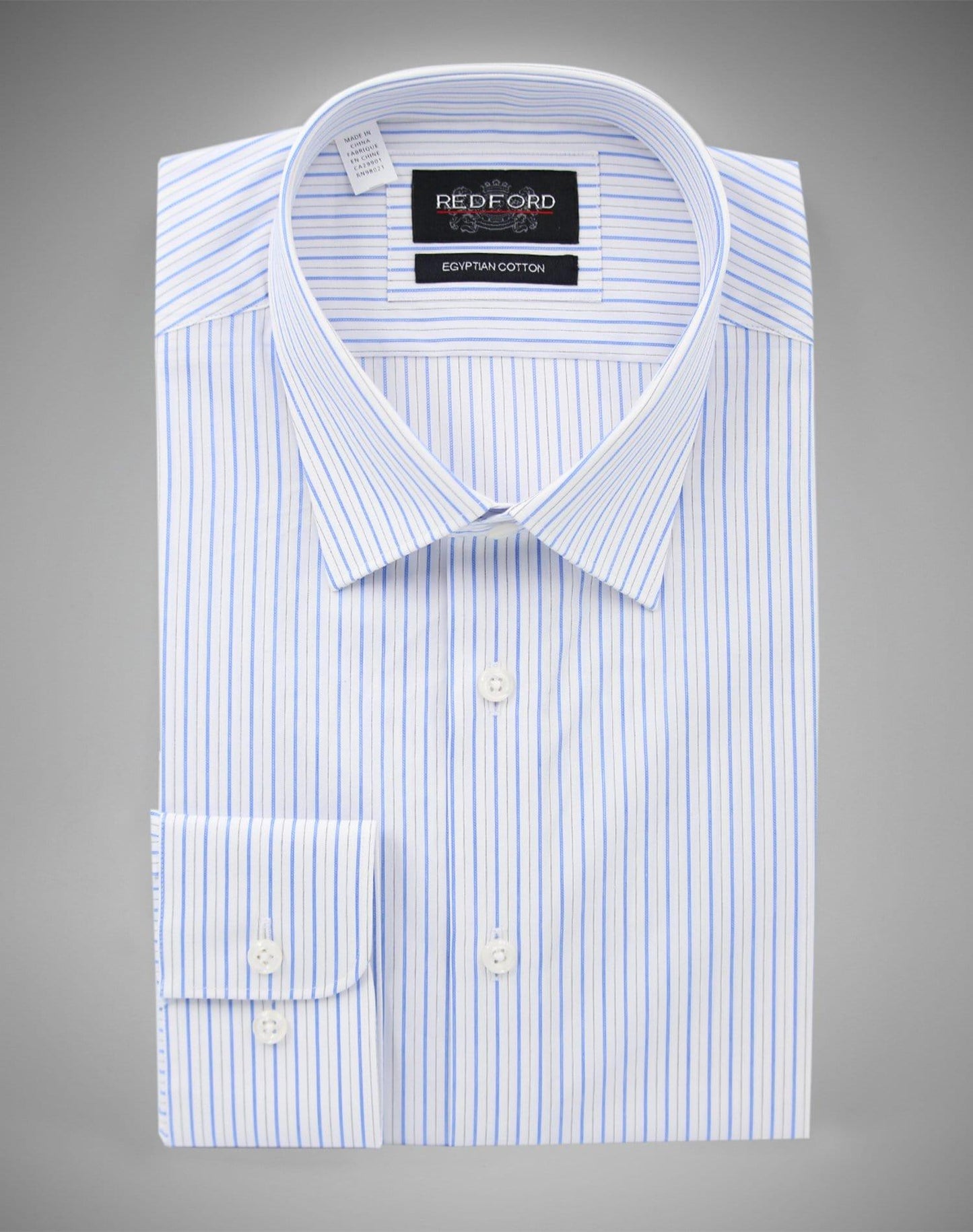 White with Blue Stripe - Just White Shirts